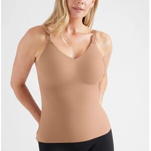 KNIX Luxe Lift Adjustable Tank Top Built In Bra Tan Beige Color Size Large Plus